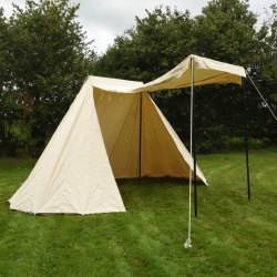 Sächsisches Zelt, Händlerzelt 4 × 6 m – 425 g/m² Baumwolle – Natur 2