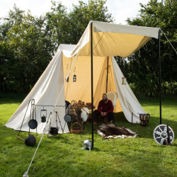 Sächsisches Zelt, Händlerzelt 4 × 6 m – 425 g/m² Baumwolle – Natur 3