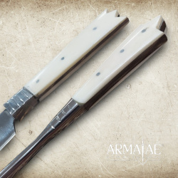 Mittelalter Besteck-Set mit Griffschalen aus echtem Bein – Messer und Gabel 6