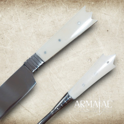 Mittelalter Besteck-Set mit Griffschalen aus echtem Bein – Messer und Gabel 4
