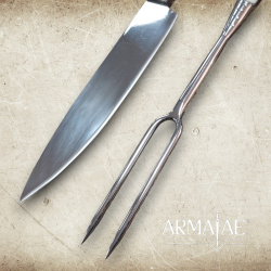 Mittelalter Besteck-Set mit Griffschalen aus echtem Bein – Messer und Gabel 5