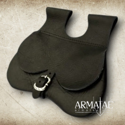 Mittelalterliche Nierentasche aus Leder – Braun oder Schwarz – 15. Jahrhundert 2