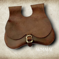 Mittelalterliche Nierentasche aus Leder – Braun oder Schwarz – 15. Jahrhundert 4