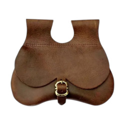 Mittelalterliche Nierentasche aus Leder – Braun oder Schwarz – 15. Jahrhundert 1