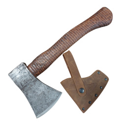 Bushcraft Beil mit Lederscheide – handgeschmiedet, Hickory-Stiel, Made in Austria (STUBAI®) B