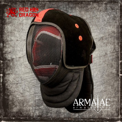 RED DRAGON HEMA Fechtmasken-Overlay aus Veloursleder – Hinterkopfschutz 6