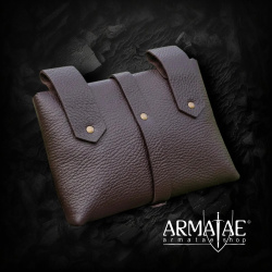 Mittelalterliche Gürteltasche aus Leder – Schwarz & Braun 3