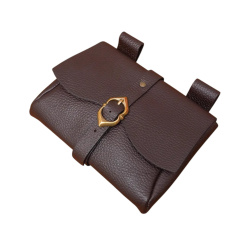Mittelalterliche Gürteltasche aus Leder – Schwarz & Braun 1