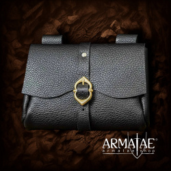 Mittelalterliche Gürteltasche aus Leder – Schwarz & Braun 6