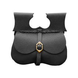 Mittelalterliche Nierentasche aus Leder – Schwarz & Braun 1
