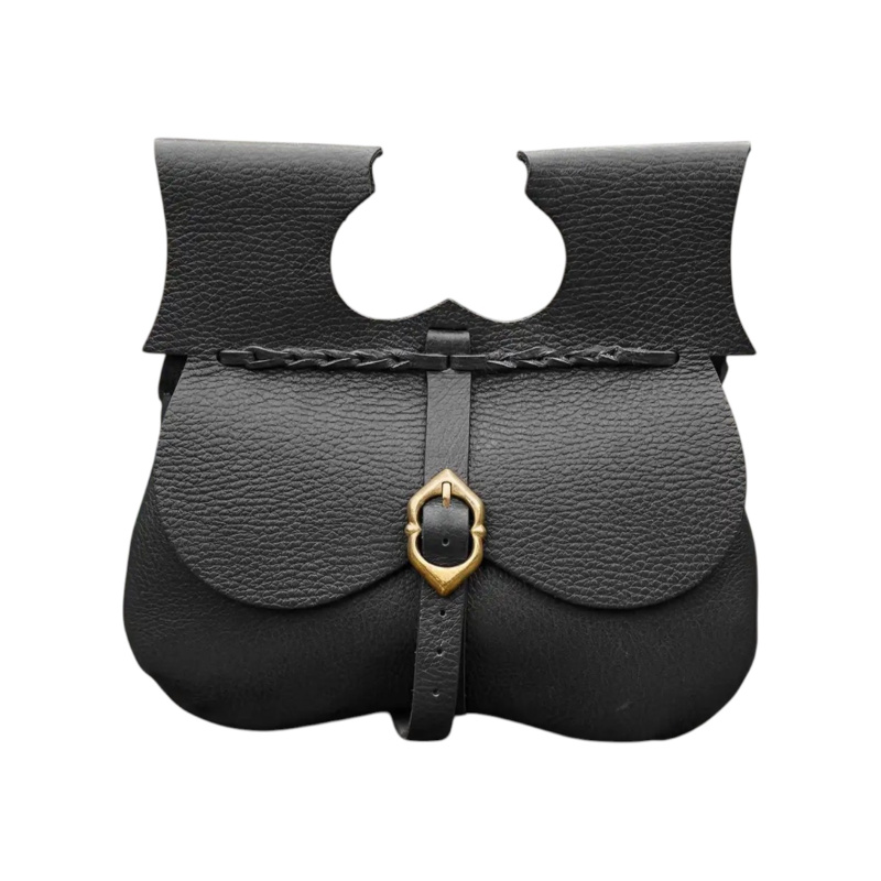 Mittelalterliche Nierentasche aus Leder – Schwarz & Braun 1