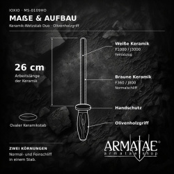 IOXIO Keramik-Wetzstab Duo Olive – 800 / 3000 11