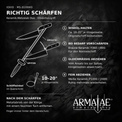 IOXIO Keramik-Wetzstab Duo Olive – 800 / 3000 12