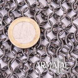 Kettenhaube mit dreieckigem Mundschutz, ID 8mm, unbehandelt auf https://armatae.shop