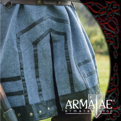 Armatae.shop Tunika Rollo mit Leder Blaugrau 8257blgr 5 von Leonardo Carbone